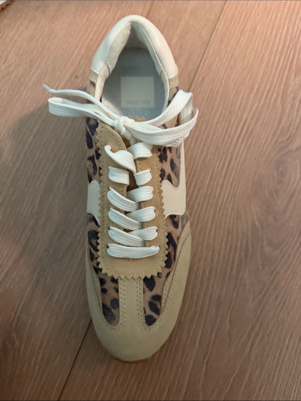 Dolce Vita Beige and Leopard Print Casual Sneakers - Picture 3 of 3